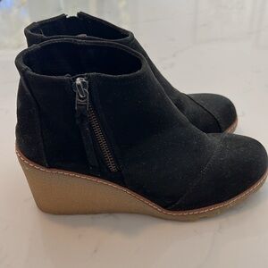 TOMS Black Wedge Booties!